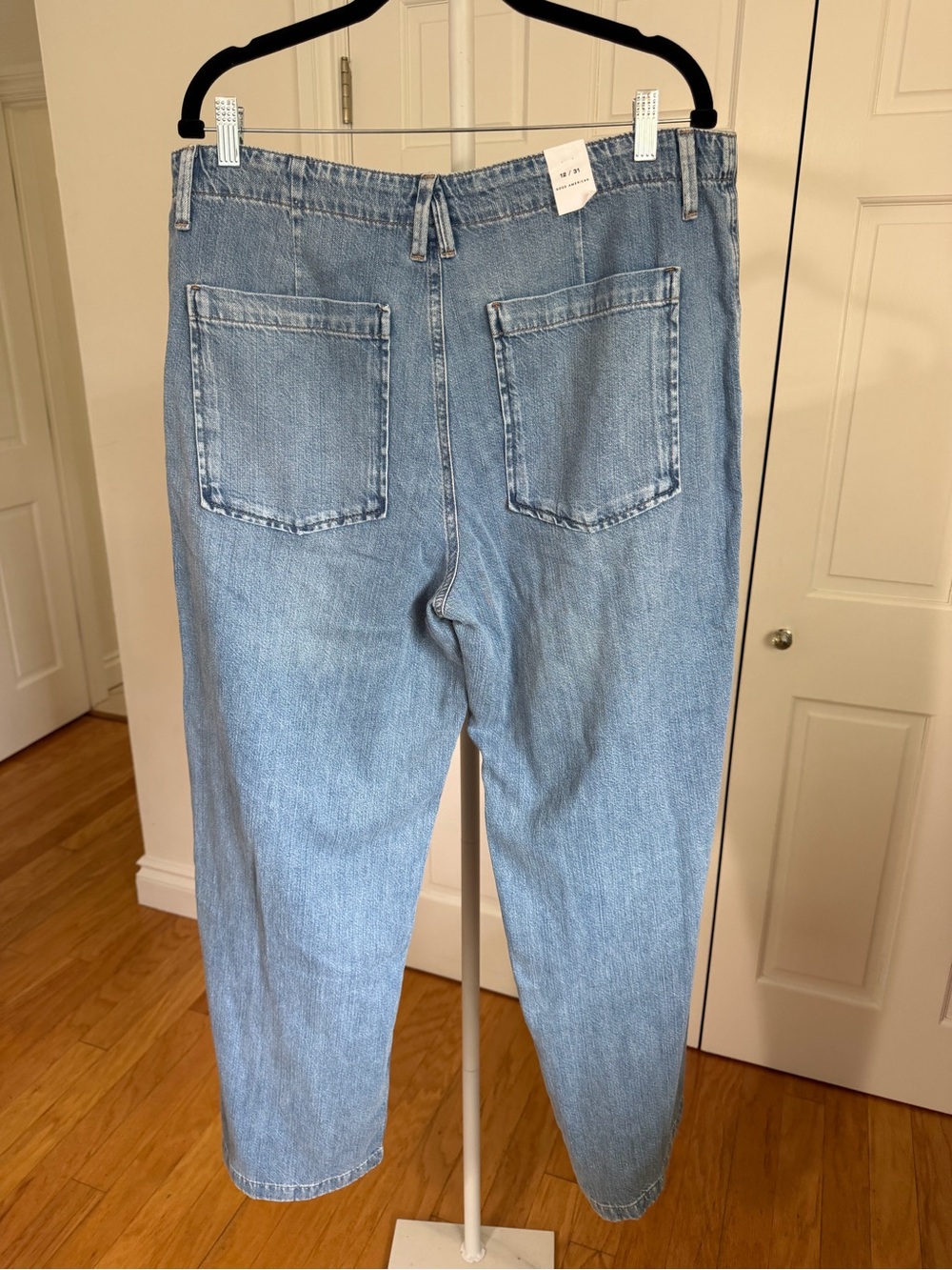 NWT Good American Lite Linen Denim Pants Size 12 - Picture 10 of 12
